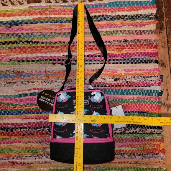 Betsy Johnson Unicorn Lunch cross body bag tote cold hot food storage TBJ-0224 - Picture 11 of 16